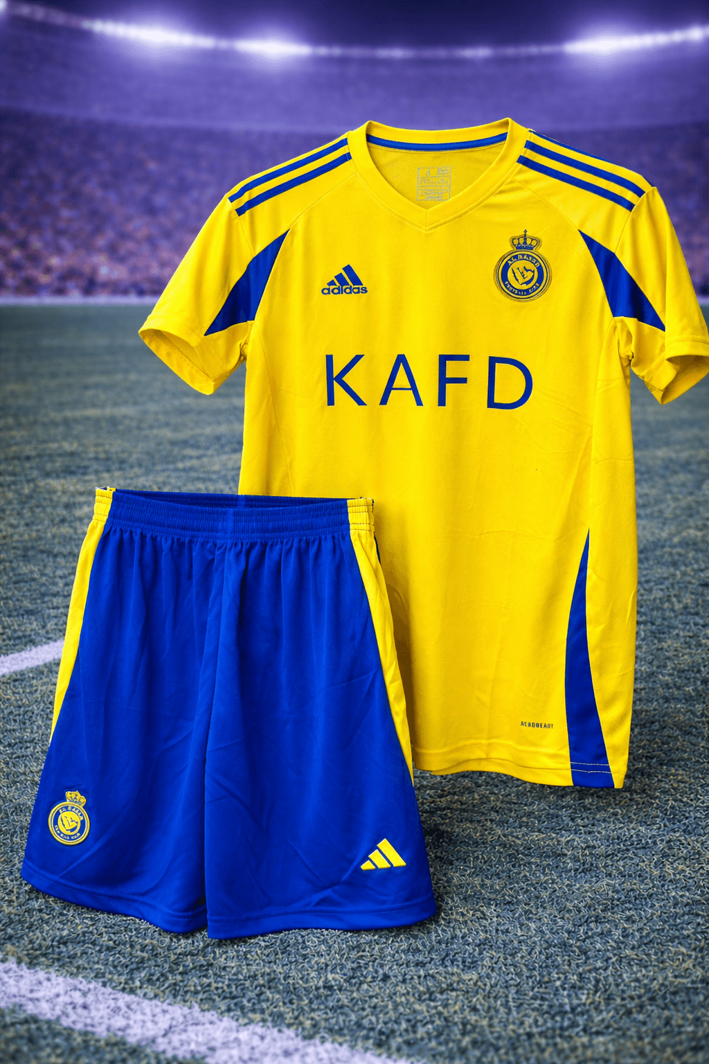 Conjunto Europeo Al Nassr Amarillo y Azul – Niño
